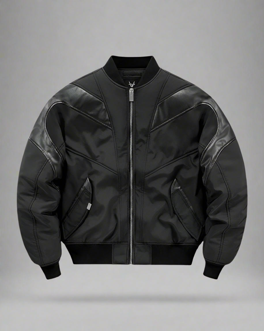 Cozy Patchwork Bomber Jacket - bomber jacket - Cozy Patchwork Bomber Jacket for Urban Style - Main view