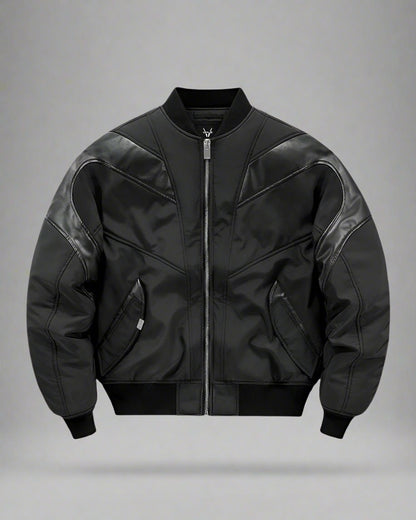 Cozy Patchwork Bomber Jacket - bomber jacket - Cozy Patchwork Bomber Jacket for Urban Style - Main view