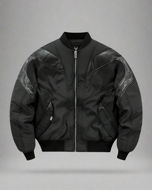 Cozy Patchwork Bomber Jacket - bomber jacket - Cozy Patchwork Bomber Jacket for Urban Style - Main view