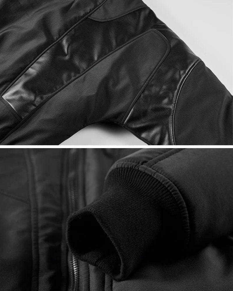 Cozy Patchwork Bomber Jacket -  urban style - Cozy Patchwork Bomber Jacket for Urban Style - View 7