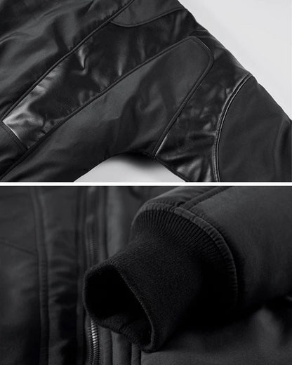 Cozy Patchwork Bomber Jacket -  urban style - Cozy Patchwork Bomber Jacket for Urban Style - View 7