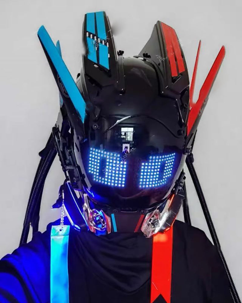 Customizable Cyberpunk Rhythm Helmet -  adjustable fit - Customizable Cyberpunk Helmet with LED Lights - View 3