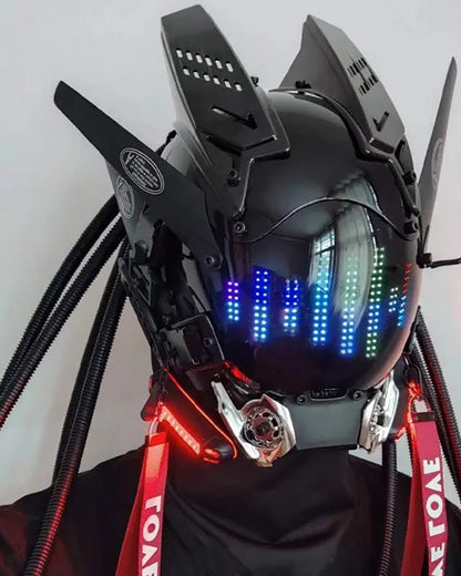 Customizable Cyberpunk Rhythm Helmet -  led lights - Customizable Cyberpunk Helmet with LED Lights - View 6