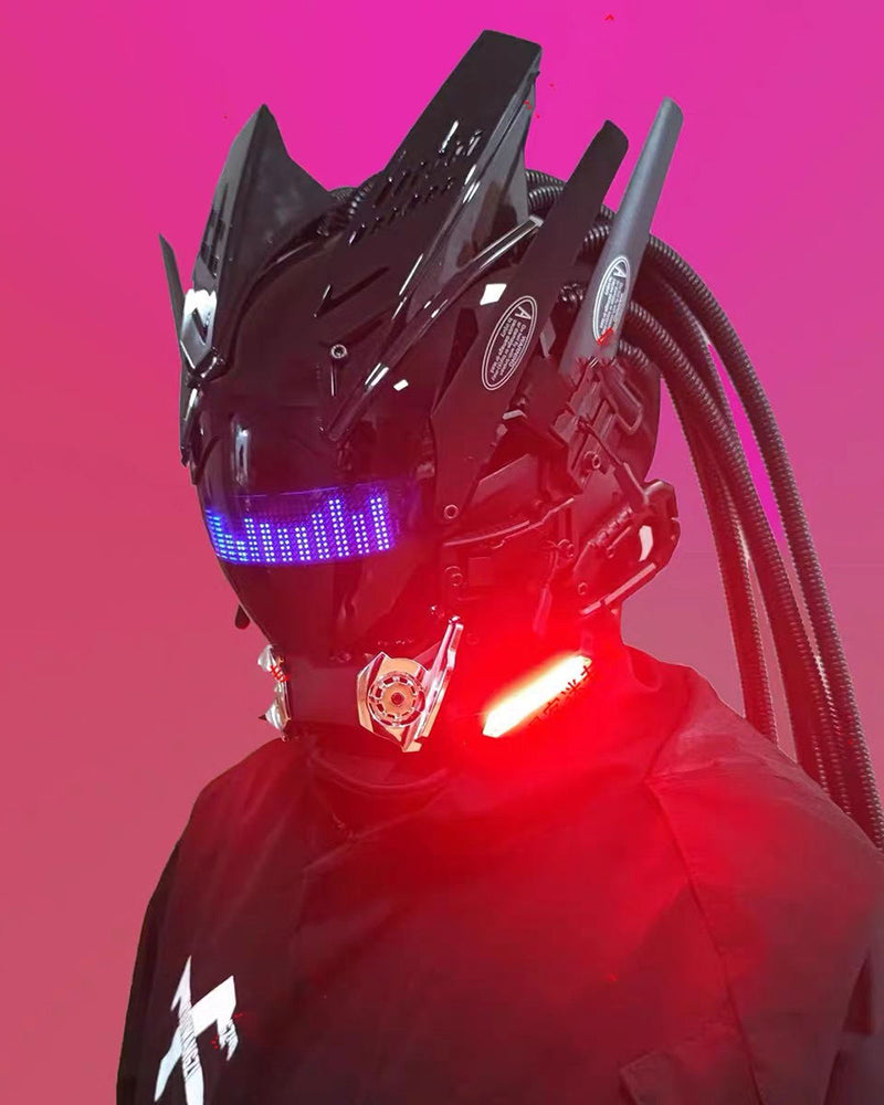 Customizable Cyberpunk Rhythm Helmet -  premium pc material - Customizable Cyberpunk Helmet with LED Lights - View 7