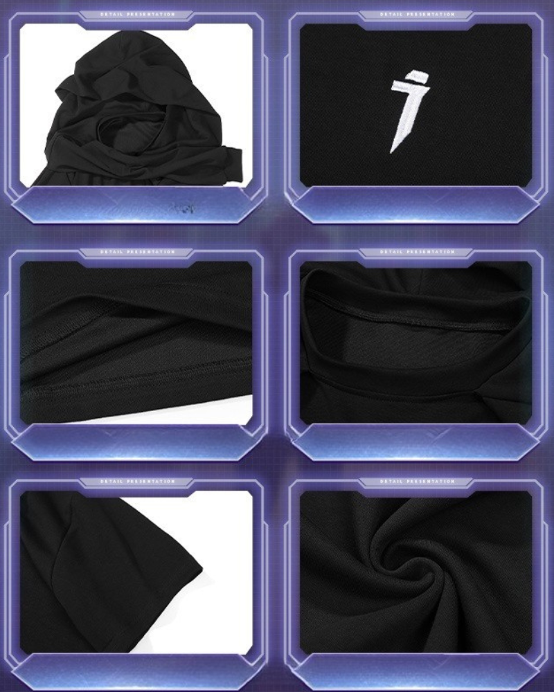 Customizable Hooded Techwear Tee -  polyester cotton spandex - Customizable Hooded Techwear Tee for Versatile Style - View 7