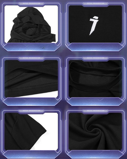 Customizable Hooded Techwear Tee -  polyester cotton spandex - Customizable Hooded Techwear Tee for Versatile Style - View 7
