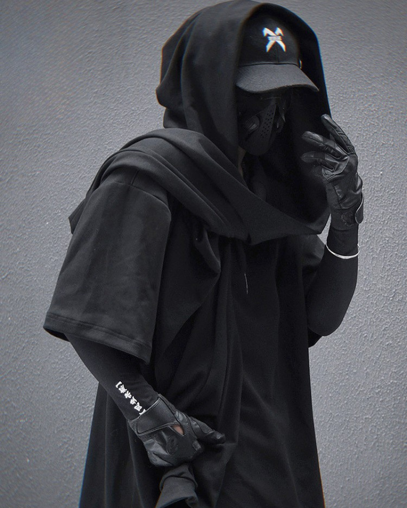 Customizable Hooded Techwear Tee - techwear - Customizable Hooded Techwear Tee for Versatile Style - View 2