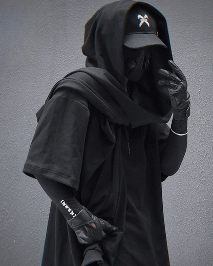 Customizable Hooded Techwear Tee - techwear - Customizable Hooded Techwear Tee for Versatile Style - View 2