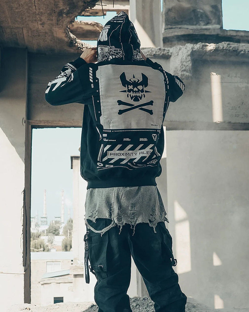 Cyber Chic Zip-Up Hoodie -  cyberpunk hoodie - Cyber Chic Zip-Up Hoodie for Everyday Style - View 5