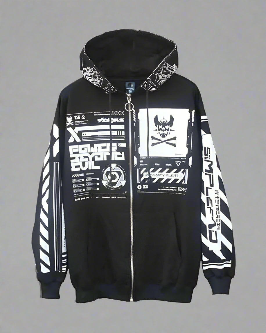 Cyber Chic Zip-Up Hoodie -  stylish zip hoodie - Cyber Chic Zip-Up Hoodie for Everyday Style - View 6