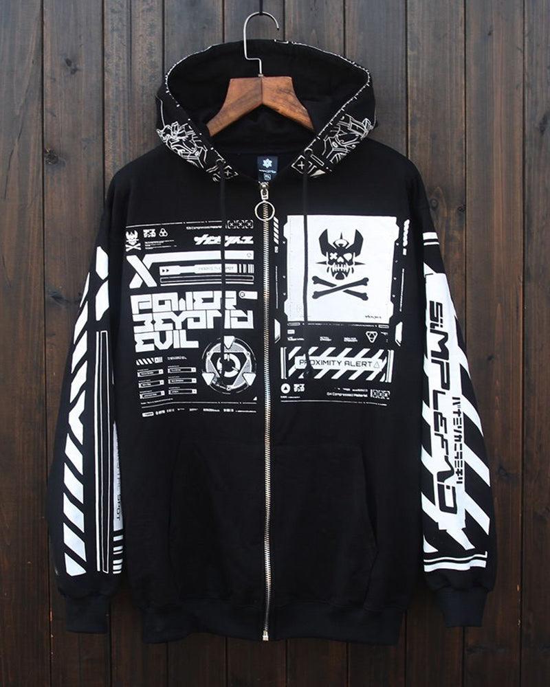 Cyber Chic Zip-Up Hoodie - techwear and cyberpunk - Cyber Chic Zip-Up Hoodie for Everyday Style - View 8