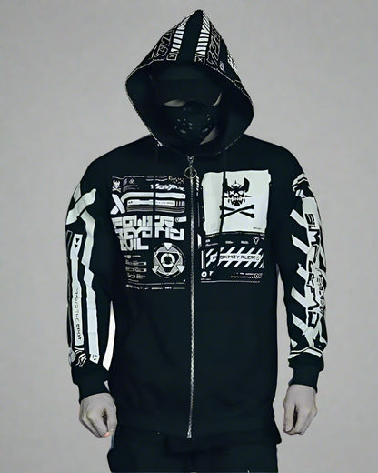 Cyber Chic Zip-Up Hoodie - zip-up hoodie - Cyber Chic Zip-Up Hoodie for Everyday Style - View 2