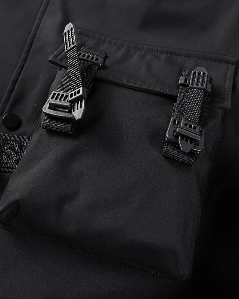Cyberpunk Black Skull Bomber -  edgy aesthetic jacket - Futuristic Black Skull Bomber Jacket for Urban Wear - View 10
