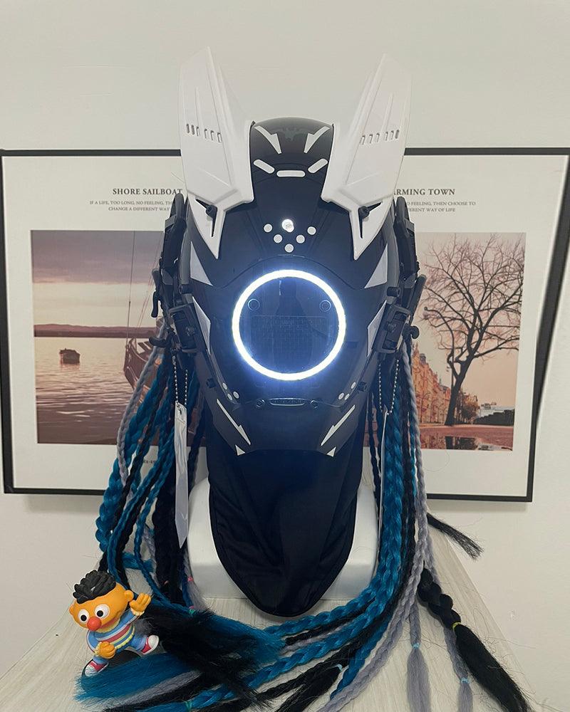 Cyberpunk Dreadlock LED Helmet -  battery-powered helmet - Cyberpunk Dreadlock LED Helmet for Unique Style - View 11