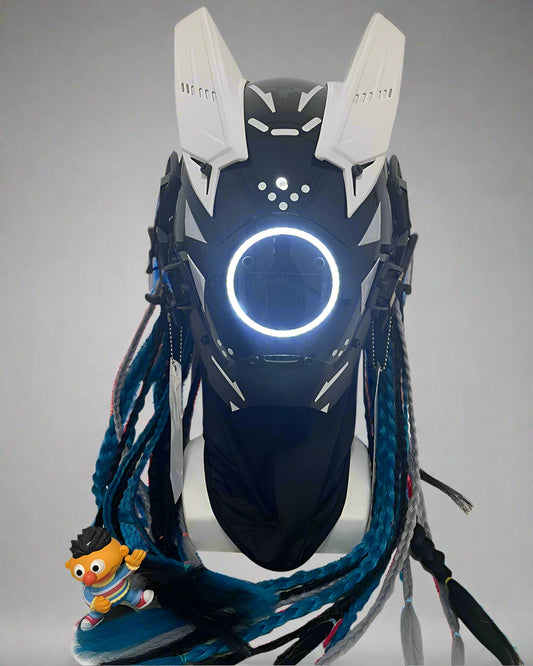 Cyberpunk Dreadlock LED Helmet - customizable led helmet - Cyberpunk Dreadlock LED Helmet for Unique Style - Main view