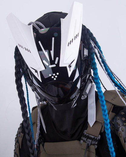 Cyberpunk Dreadlock LED Helmet - customizable led helmet - Cyberpunk Dreadlock LED Helmet for Unique Style - View 9