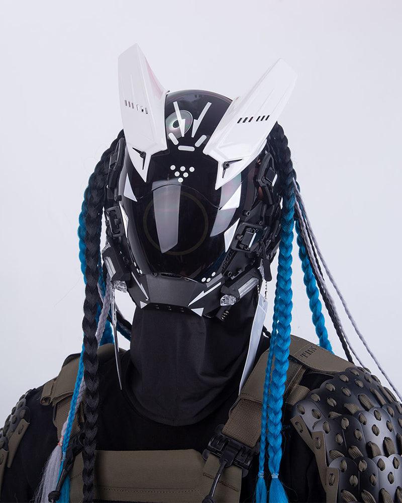 Cyberpunk Dreadlock LED Helmet - cyberpunk - Cyberpunk Dreadlock LED Helmet for Unique Style - View 10