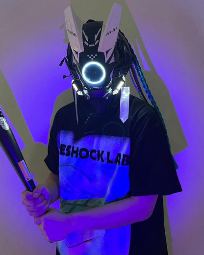 Cyberpunk Dreadlock LED Helmet - cyberpunk - Cyberpunk Dreadlock LED Helmet for Unique Style - View 2