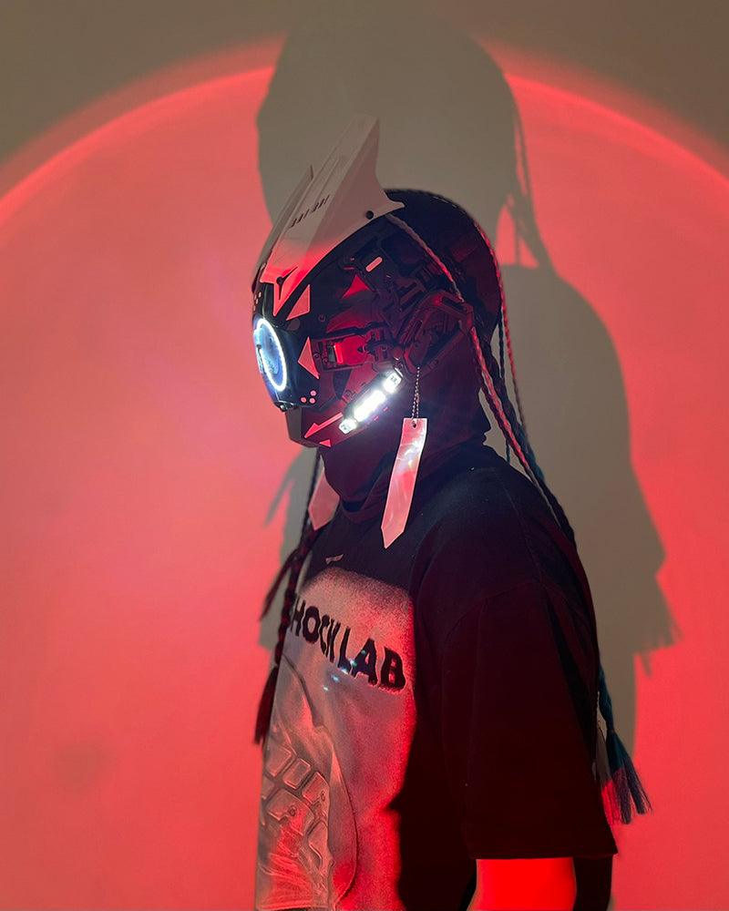 Cyberpunk Dreadlock LED Helmet -  dreadlock helmet - Cyberpunk Dreadlock LED Helmet for Unique Style - View 4
