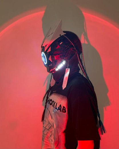 Cyberpunk Dreadlock LED Helmet -  dreadlock helmet - Cyberpunk Dreadlock LED Helmet for Unique Style - View 4