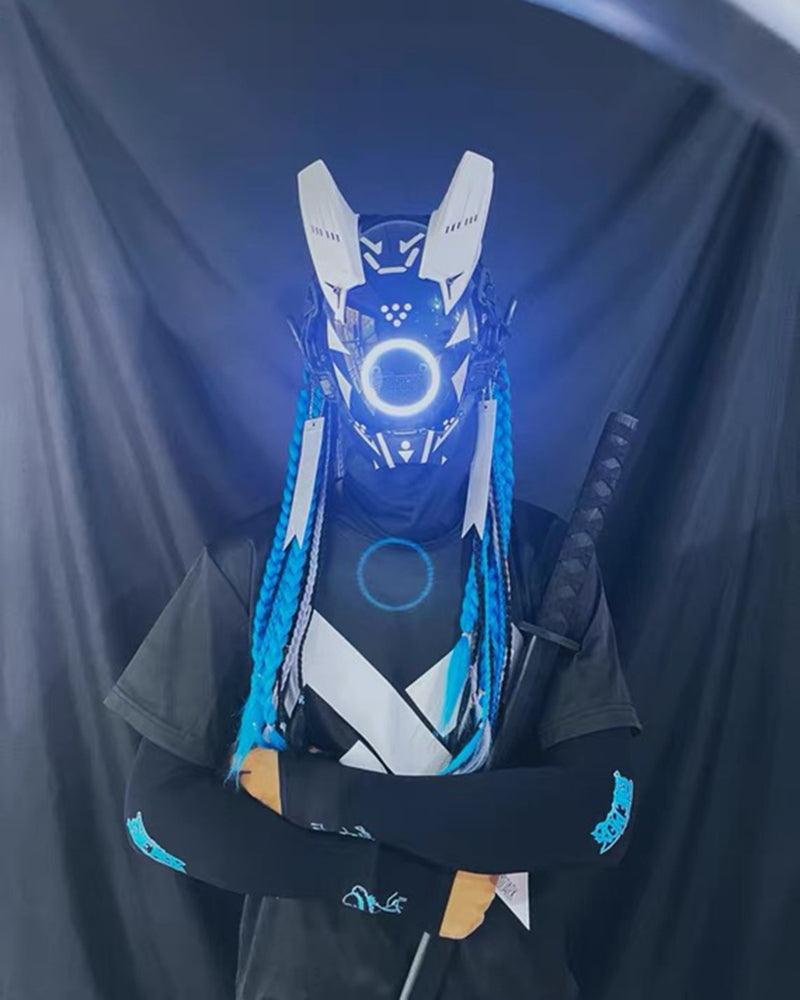 Cyberpunk Dreadlock LED Helmet -  futuristic - Cyberpunk Dreadlock LED Helmet for Unique Style - View 5