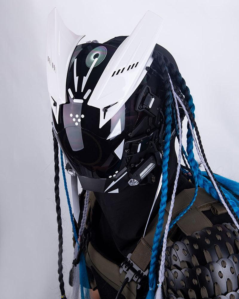 Cyberpunk Dreadlock LED Helmet -  wearable technology - Cyberpunk Dreadlock LED Helmet for Unique Style - View 8