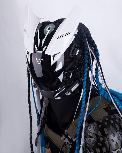 Cyberpunk Dreadlock LED Helmet -  wearable technology - Cyberpunk Dreadlock LED Helmet for Unique Style - View 8