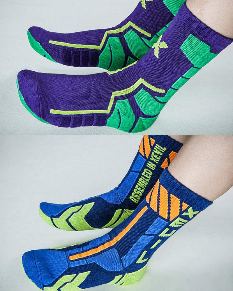 Cyberpunk Functional Socks - 3 Pairs -  breathable cotton socks - Cyberpunk Kanji Socks – 3 Pack of Comfortable Cotton - View 5