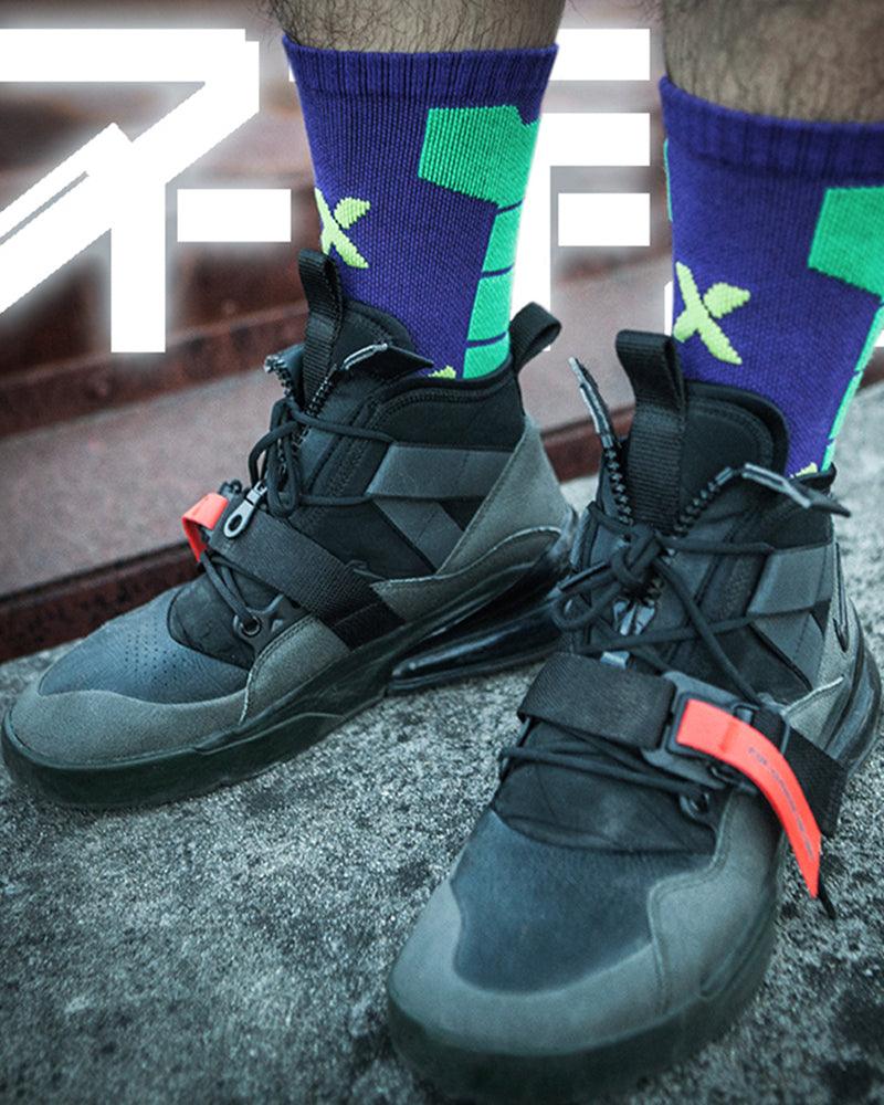 Cyberpunk Functional Socks - 3 Pairs -  cotton socks - Cyberpunk Kanji Socks – 3 Pack of Comfortable Cotton - View 6