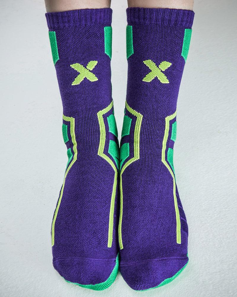 Cyberpunk Functional Socks - 3 Pairs - New Arrivals - Cyberpunk Kanji Socks – 3 Pack of Comfortable Cotton - View 2