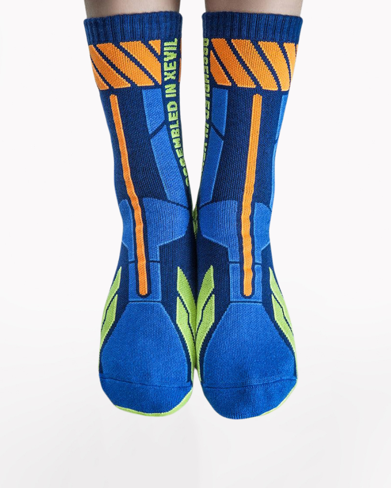 Cyberpunk Functional Socks - 3 Pairs - cyberpunk socks - Cyberpunk Kanji Socks – 3 Pack of Comfortable Cotton - Main view