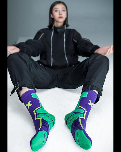 Cyberpunk Functional Socks - 3 Pairs - New Arrivals - Cyberpunk Kanji Socks – 3 Pack of Comfortable Cotton - View 9