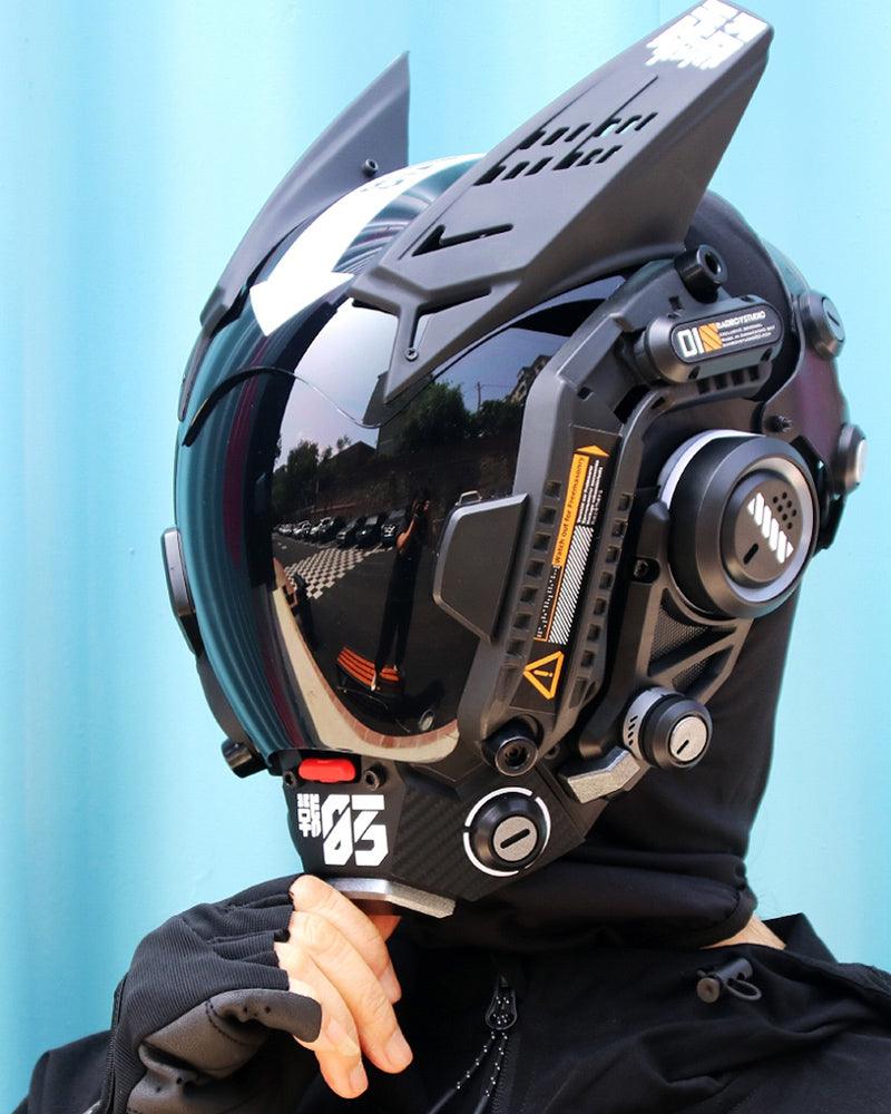 Cyberpunk Futuristic Helmet Mask -  costume mask - Futuristic Cyberpunk Helmet Mask for Events - View 5