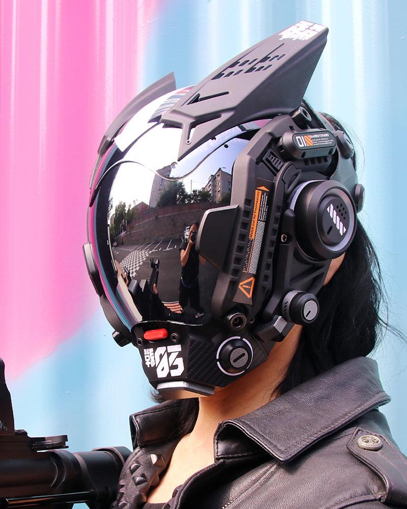 Cyberpunk Futuristic Helmet Mask -  halloween costume - Futuristic Cyberpunk Helmet Mask for Events - View 6