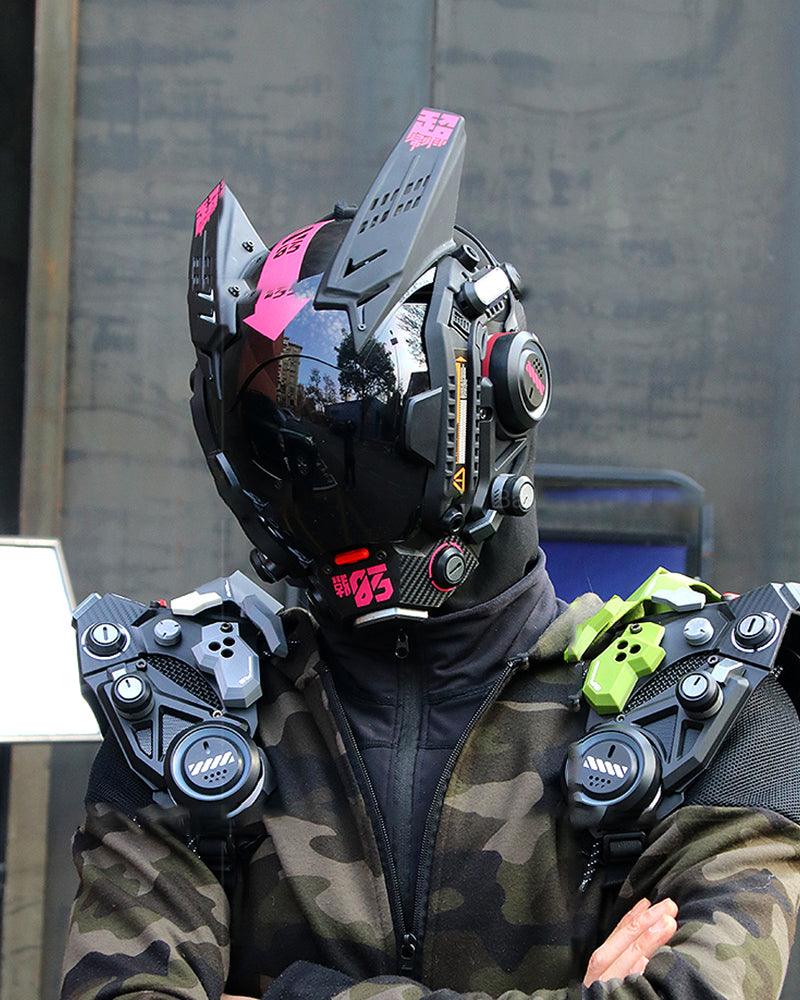 Cyberpunk Futuristic Helmet Mask -  helmet mask - Futuristic Cyberpunk Helmet Mask for Events - View 7