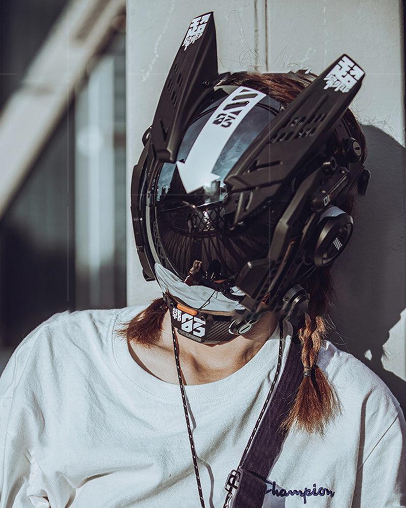 Cyberpunk Futuristic Helmet Mask -  themed events - Futuristic Cyberpunk Helmet Mask for Events - View 9