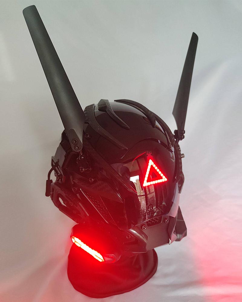 Cyberpunk Futuristic Winged Mask -  sci-fi helmet - Futuristic Cyberpunk Winged Mask for Bold Looks - View 6