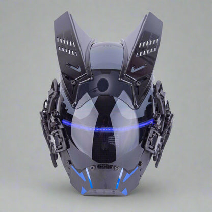 Cyberpunk LED Helmet Mask -  adjustable fit helmet - Futuristic Cyberpunk LED Helmet Mask with Rechargeable Lights - View 3