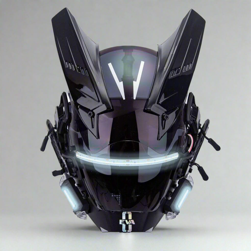 Cyberpunk LED Helmet Mask - cyberpunk helmet - Futuristic Cyberpunk LED Helmet Mask with Rechargeable Lights - Main view