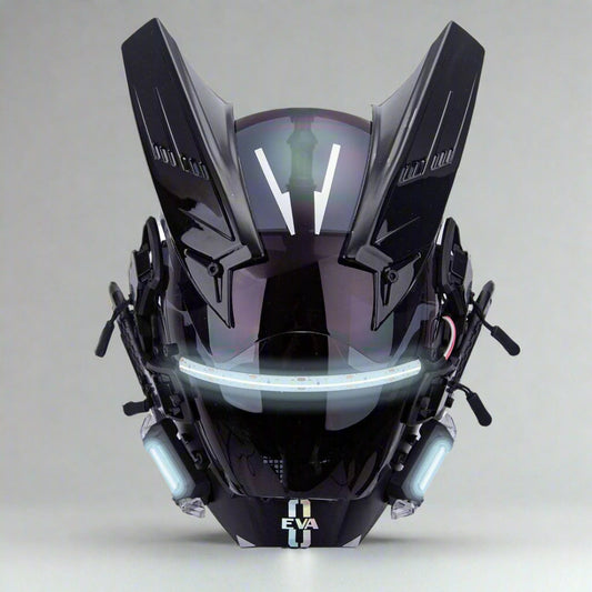 Cyberpunk LED Helmet Mask - cyberpunk helmet - Futuristic Cyberpunk LED Helmet Mask with Rechargeable Lights - Main view