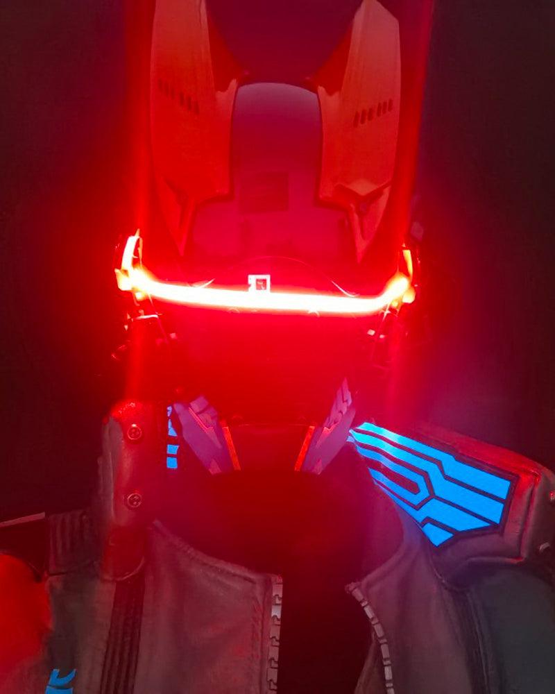 Cyberpunk LED Helmet Mask -  futuristic fashion - Futuristic Cyberpunk LED Helmet Mask with Rechargeable Lights - View 14