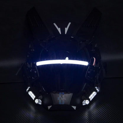Cyberpunk LED Helmet Mask -  futuristic fashion - Futuristic Cyberpunk LED Helmet Mask with Rechargeable Lights - View 22