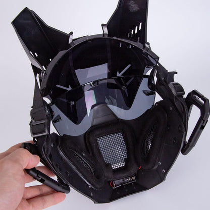 Cyberpunk LED Helmet Mask -  led mask - Futuristic Cyberpunk LED Helmet Mask with Rechargeable Lights - View 23
