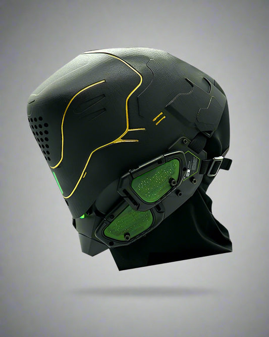 Futuristic Cyberpunk Mech Helmet