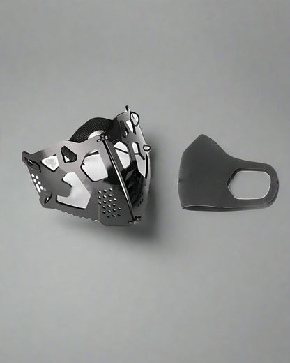 Cyberpunk Mechanical Face Covering - cyberpunk - Cyberpunk Mechanical Face Covering in Gray - Main view