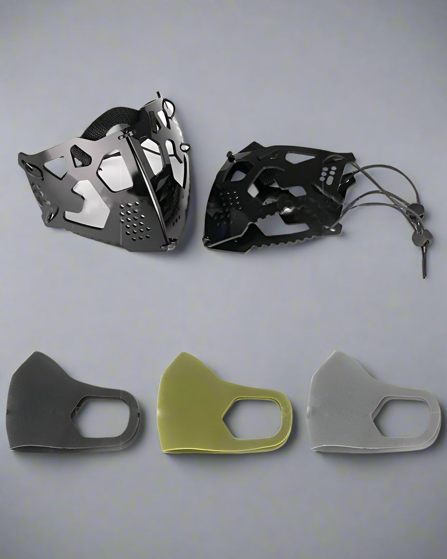 Cyberpunk Mechanical Face Covering - cyberpunk - Cyberpunk Mechanical Face Covering in Gray - View 9