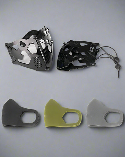 Cyberpunk Mechanical Face Covering - cyberpunk - Cyberpunk Mechanical Face Covering in Gray - View 9