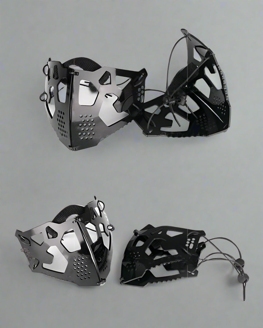 Cyberpunk Mechanical Face Covering -  face covering - Cyberpunk Mechanical Face Covering in Gray - View 11
