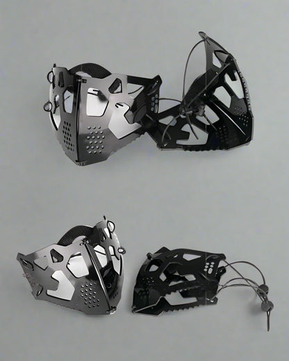 Cyberpunk Mechanical Face Covering -  face covering - Cyberpunk Mechanical Face Covering in Gray - View 11