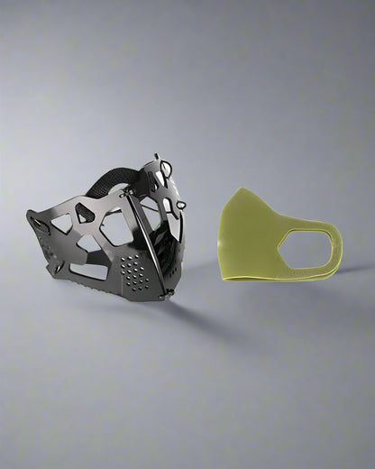 Cyberpunk Mechanical Face Covering -  face covering - Cyberpunk Mechanical Face Covering in Gray - View 3